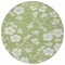 Homeroots 8' Artichoke Green And Ivory Round Floral Washable Indoor Outdoor Area Rug 599852 - alternate 8