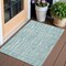 Homeroots 3' X 5' Teal Blue And Ivory Abstract Washable Indoor Outdoor Area Rug 588516 - alternate 1