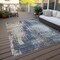 Homeroots 3' X 5' Navy Blue And Taupe Abstract Washable Indoor Outdoor Area Rug 587242 - alternate 9