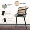 Leisuremod Ervilla Dining Arm Chair with Wicker Back and Leather Seat in Gray EC20GR-L - alternate 9