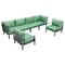 Leisuremod Hamilton 6-Piece Aluminum Patio Conversation Set With Cushions, Green HSBL-6G - alternate 1