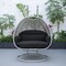 Leisuremod Mendoza Light Grey Wicker Hanging 2 person Egg Swing Chair with Dark Grey Cushions MSCLGR-53DGR - alternate 10