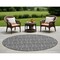 Homeroots 8' Round Gray Round Damask Washable Non Skid Indoor Outdoor Area Rug 563876 - alternate 1