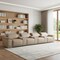 Homeroots 175" Beige Top Grain Leather Reclining USB Sofa And Storage 643706 - alternate 6