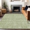 Homeroots 10' X 14' Artichoke Green And Ivory Floral Washable Indoor Outdoor Area Rug 604658 - alternate 9