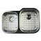 Ackland SleekSteel Stainless Steel 20 in. x  31 in. 18 Gauge Undermount  40/60 Double Bowl Kitchen Sink AKKSS-18-4060-3120S-DB - alternate 1