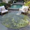 Homeroots 8' Fern Green Gray And Olive Green Round Abstract Washable Indoor Outdoor Area Rug 618228 - alternate 7