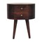 Homeroots 21" Walnut Solid Wood Oval Two Drawer Nightstand 651585 - alternate 1