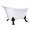 Kingston Brass 51" Acrylic Oval Double Slipper Clawfoot Tub, No Faucet Drillings, Glossy White/Matte Black VTND512824WAC0 - alternate 1