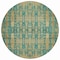 Homeroots 8' Teal Blue Taupe And Beige Round Moroccan Washable Indoor Outdoor Area Rug 577219 - alternate 7