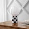 Jonathan Y Valarie 10.25" Contemporary Modern Checkerboard Ceramic w/Ribbed Cocoon Globe Shade LED Mini Table L JYL4203C - alternate 9