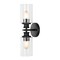 Jonathan Y Jules Edison 16.5" Cylinder 2-Light Iron/Seeded Glass Farmhouse Contemporary LED Wall Sconce, Black JYL7577A - alternate 1