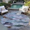 Homeroots 8' Blue Gray And Brown Round Abstract Washable Indoor Outdoor Area Rug 603121 - alternate 9