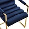 Homeroots Set of Two Tufted Navy Blue And Gold Upholstered Velvet Dining Arm Chairs 545057 - alternate 7