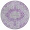 Homeroots 8' Purple Round Floral Medallion Washable Indoor Outdoor Area Rug 607922 - alternate 8