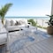 Homeroots 5' X 8' Blue And Ivory Abstract Washable Indoor Outdoor Area Rug 617621 - alternate 8