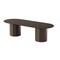 Homeroots 86" Walnut Solid Wood Double Pedestal Base Oval Dining Table 720697 - alternate 1