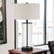 Homeroots 28" Black Glass Table Lamp With White Drum Shade 524483 - alternate 9
