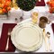 Smarty Had A Party 7.5" Ivory with Gold Vintage Rim Round Disposable Plastic Appetizer/Salad Plates (120 Plates), 120PK 867IVG-CASE - alternate 10