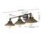 Jonathan Y July 26.5" 3-Light Industrial Farmhouse Metal Vanity Light, Rustic Dark Gray/Brass Gold JYL7428D - alternate 6
