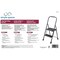 Simple Spaces Folding Type 3 Step Stool, 3812 in H, 2Step, 225 lb, 518 in D Step, Steel, Black HB2-2H - alternate 2