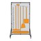 5S Supplies 5S Housekeeping Shadow Board Broom Station Version 9- Gray Board / Orange Shadows  With Broom HSB-V9-GRAY/ORANGE-KIT - alternate 1