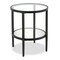 Homeroots 24" Black And Clear Glass And Steel Round Mirrored End Table With Shelf 544189 - alternate 9