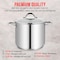 Bakken-Swiss Deluxe 24-Quart Stainless Steel Stockpot with Tempered Glass Lid, Heavy Duty BKSSQ24 - alternate 6