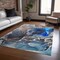 Homeroots 3' X 5' Blue Abstract Washable Non Skid Indoor Outdoor Area Rug 559652 - alternate 8