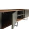 Homeroots 94in Gray Solid and Manufactured Wood Enclosed and Open Storage TV Stand 370437 - alternate 5