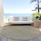 Homeroots 8' Beige And Taupe Round Striped Washable Indoor Outdoor Area Rug 615652 - alternate 8