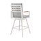 Homeroots 43" Light Gray Metal Swivel Outdoor Counter Height Bar chair with Footrest 571179 - alternate 7