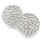 Homeroots Set of Two Clear And Silver Faux Crystal And Steel Decorative Orb Tabletop Sculptures, 2PK 373744 - alternate 1