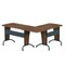 Homeroots 67" Walnut Wood and Stainless Steel L Shape Computer Desk 723738 - alternate 8