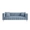 Homeroots 88" Teal Blue Velvet Wood Sofa With Toss Pillows 543981 - alternate 8