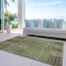 Homeroots 10' X 14' Brown Taupe And Green Striped Washable Indoor Outdoor Area Rug 613174 - alternate 9
