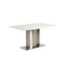 Homeroots 63" White And Silver Marble And Metal Pedestal Base Dining Table 555153 - alternate 1