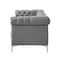 Homeroots 85" Gray Faux Leather Manufactured Wood Sofa 543962 - alternate 10