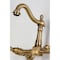 Kingston Brass Two-Handle Wall Mount Bridge Kitchen Faucet, Antique Brass KS1263AL - alternate 5