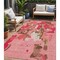 Homeroots 5' X 8' Coral Pink And Brown Abstract Washable Indoor Outdoor Area Rug 599557 - alternate 1