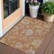 Homeroots 3' X 5' Orange Copper And Gray Floral Washable Indoor Outdoor Area Rug 589494 - alternate 1