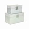 Homeroots Set of Two Silver Solid Wood And Fabric Box With Lid, 2PK 489358 - alternate 1