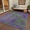 Homeroots 9' X 12' Purple And Green Abstract Washable Indoor Outdoor Area Rug 609392 - alternate 9