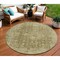 Homeroots 8' Brown And Beige Round Abstract Washable Indoor Outdoor Area Rug 616600 - alternate 1