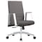 Leisuremod Aleen Office Chair in Upholstered Leather and Iron Frame with Swivel and Tilt, Grey AO19GRL - alternate 1