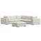 Homeroots 125" Gray Fabric Sofa With Ottoman With Brown Legs 641870 - alternate 1