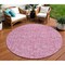 Homeroots 8' Blush And Ivory Round Floral Washable Indoor Outdoor Area Rug 581854 - alternate 1