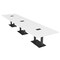 Skutchi Designs Rectangle Conference Table With Power, 48 in W, 192 in L, White HAR-REC-48X192-DOU.BK-W960-EBLK - alternate 1