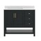 Flash Furniture Vega 42in. Vanity w/Sink, Gld Hardware, Soft Close, Open Shelf & 3 Drawers, Carrara Marble, Blk/Wht FS-VEGA42-BK-HDGLD-GG - alternate 8