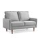 Homeroots 57" Gray And Dark Brown Velvet Loveseat 543727 - alternate 1